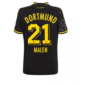 Damen Fußballbekleidung Borussia Dortmund Donyell Malen #21 Auswärtstrikot 2022-23 Kurzarm